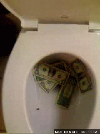 Money Down Toilet