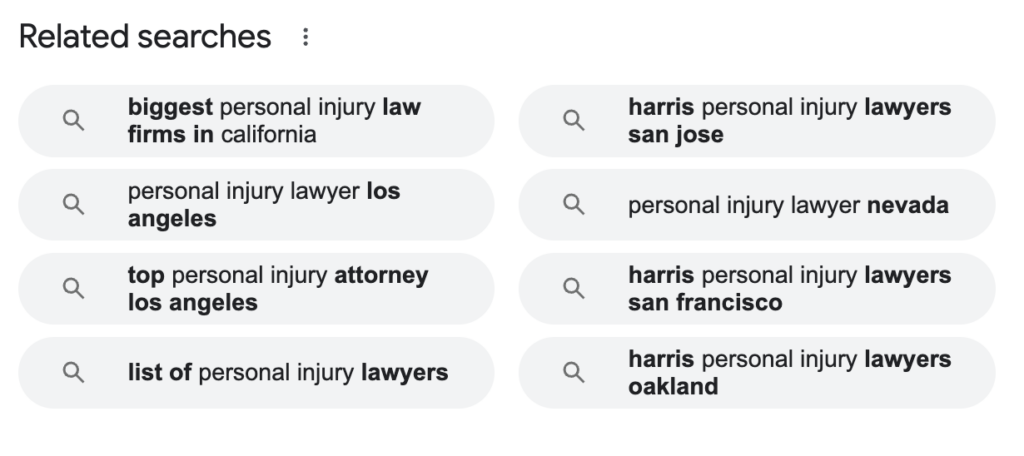 Google's Related Searches Example